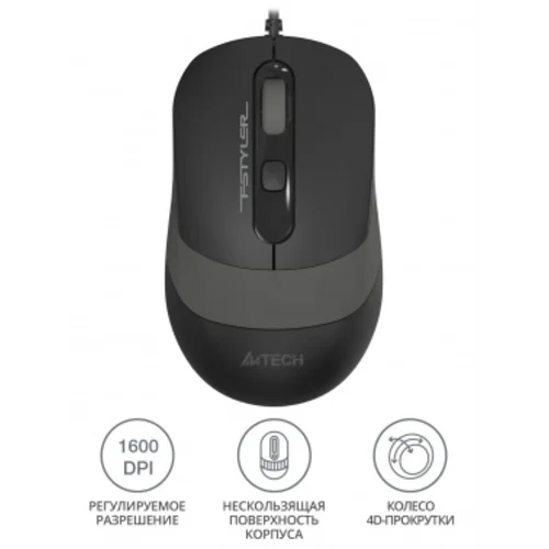 Мышь A4Tech Fstyler FM10 черный/серый оптическая (1600dpi) USB (4but) Мышь A4Tech Fstyler FM10 черный/серый оптическая (1600dpi) USB (4but)